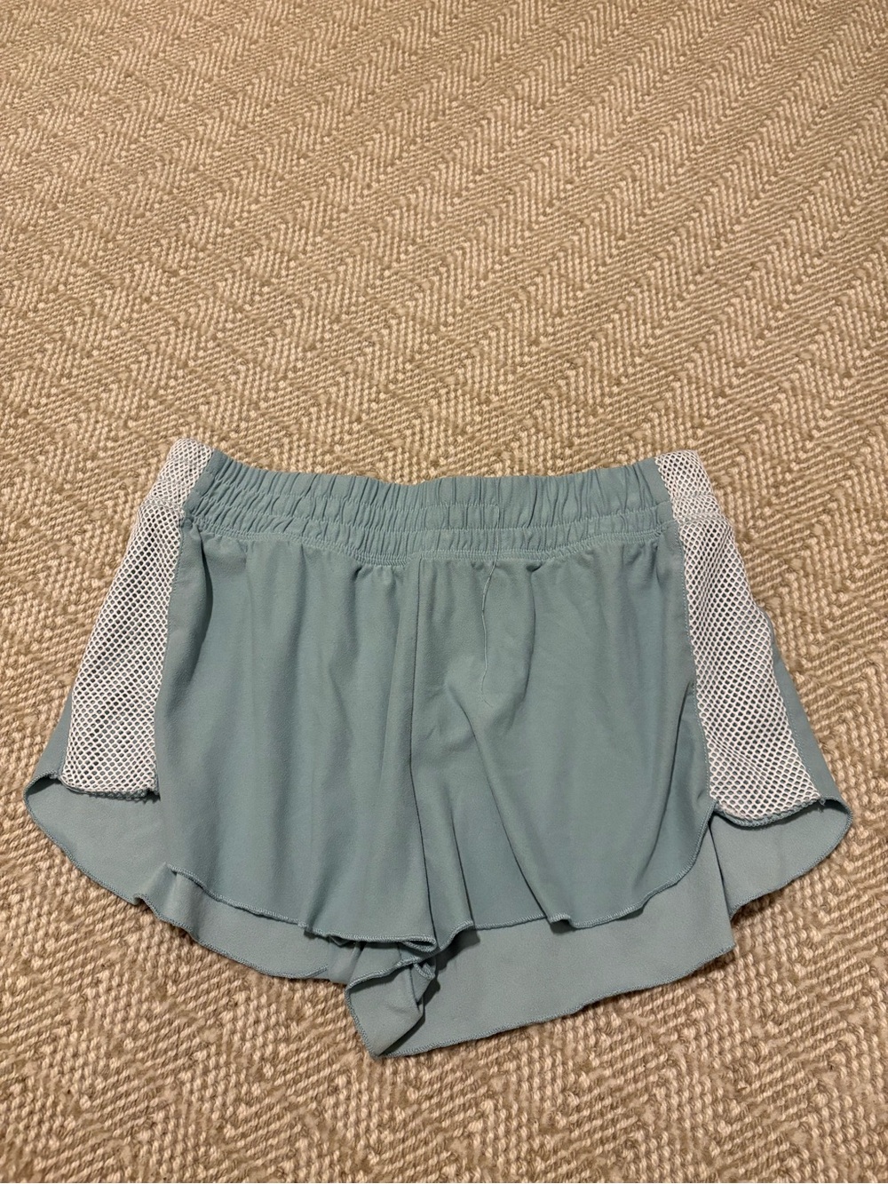 Derek Heart Light Teal Athletic Shorts with White Mesh